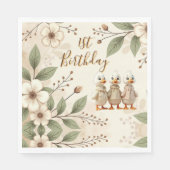 愛らしいハッピーファースト誕生日 スタンダードランチョンナプキン (正面)