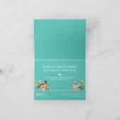 愛らしいハッピーペットファミリーペットケア、グルーミングティール(緑がかった色) サンキューカード (内部)