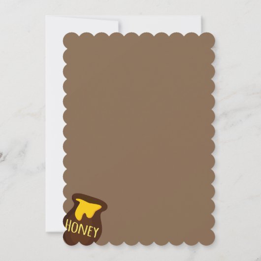 愛らしいハニービーベイビーシャワー招待状ホワイト 招待状 (裏面)