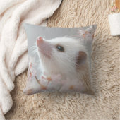 愛らしいハリネズミが咲く春 クッション (ブランケット)