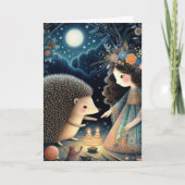 愛らしいハリネズミと子供のおとぎ話のすべての行事 カード (正面)