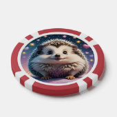 愛らしいハリネズミの星とハート ポーカーチップ (シングル)