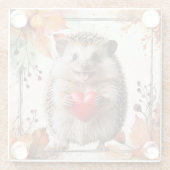 愛らしいハリネズミ三徳 ガラスコースター (裏面)