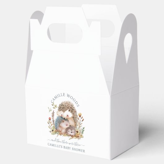 愛らしいハリネズミ家族の赤ちゃんシャワーへようこそ フェイバーボックス (オープン)