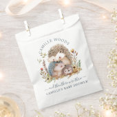 愛らしいハリネズミ家族の赤ちゃんシャワー フェイバーバッグ (クリップ留めされた状態)