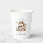 愛らしいハリネズミ家族の赤ちゃんシャワー 紙コップ (正面)