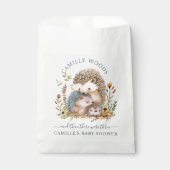 愛らしいハリネズミ家族ピンクの赤ちゃんシャワー フェイバーバッグ (正面)