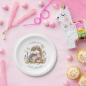 愛らしいハリネズミ家族ピンクの赤ちゃんシャワー ペーパープレート (パーティー)