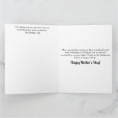 愛らしいハリネズミ母とベビー母の日 カード (内部)