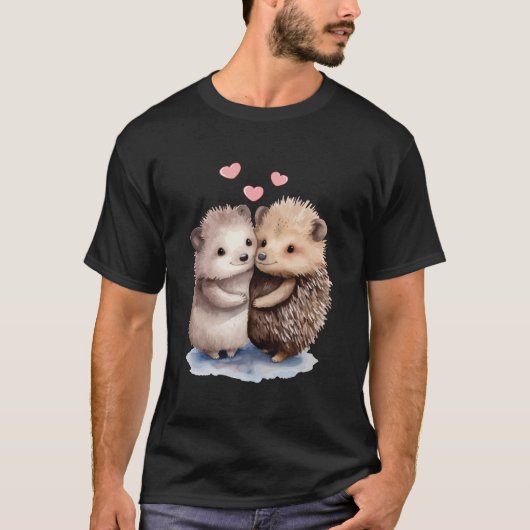 愛らしいハリネズミ Tシャツ (正面)