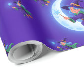 愛らしいハロウィンお洒落の魔女と魔女 ラッピングペーパー (ロールコーナー)