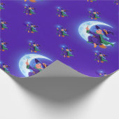 愛らしいハロウィンお洒落の魔女と魔女 ラッピングペーパー (角)