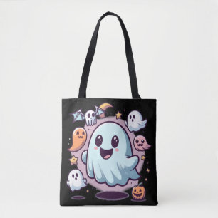 愛らしいハロウィンのゴーストスクワッド & スプーキーフレンズ トートバッグ