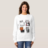 愛らしいハロウィンの子猫たち  スウェットシャツ (正面フル)