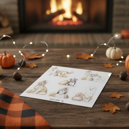 愛らしいハロウィンハウンドドッグコスチュームステッカー シール