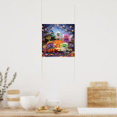 愛らしいハロウィンモンスター ポスター (キッチン)