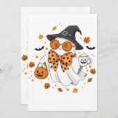 愛らしいハロウィン・ファッションのゴースト、グーリスタ シーズンカード (正面/裏面)