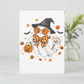 愛らしいハロウィン・ファッションのゴースト、グーリスタ シーズンカード (スタンド正面)