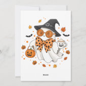 愛らしいハロウィン・ファッションのゴースト、グーリスタ シーズンカード (裏面)