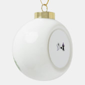 愛らしいハロウィーンデュオフレンドリー幽霊とブラックCa セラミックボールオーナメント (左)