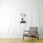 愛らしいハロウィーンデュオフレンドリー幽霊とブラックCa タペストリー (インサイチュ(横))