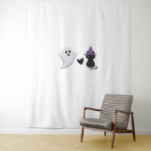 愛らしいハロウィーンデュオフレンドリー幽霊とブラックCa タペストリー (インサイチュ)