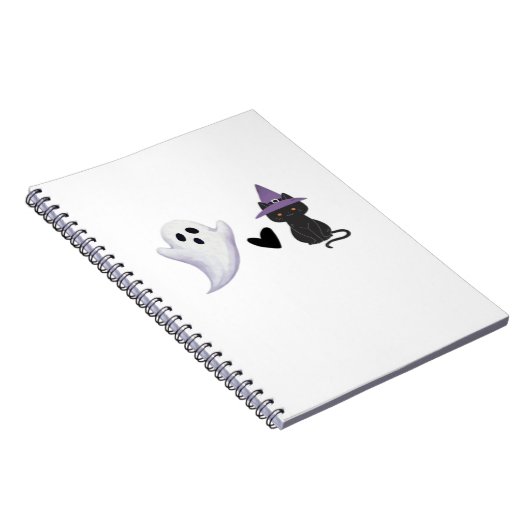 愛らしいハロウィーンデュオフレンドリー幽霊とブラックCa ノートブック (右側)