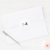 愛らしいハロウィーンデュオフレンドリー幽霊とブラックCa ラウンドシール (封筒)