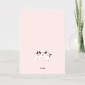 愛らしいハロウィーントリックまたはトリート幽霊 箔グリーティングカード (裏面)