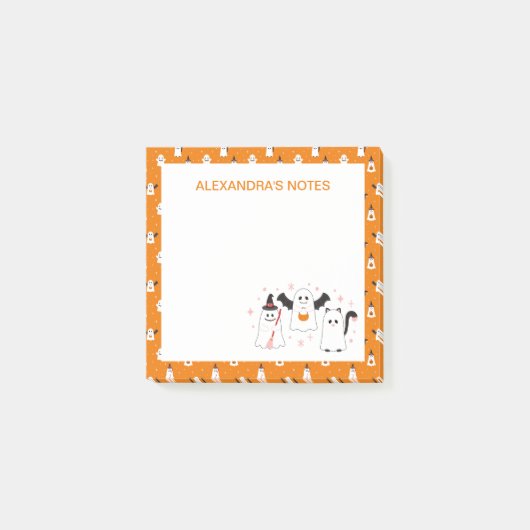 愛らしいハロウィーントリックまたは治療幽霊 ポストイット (正面)