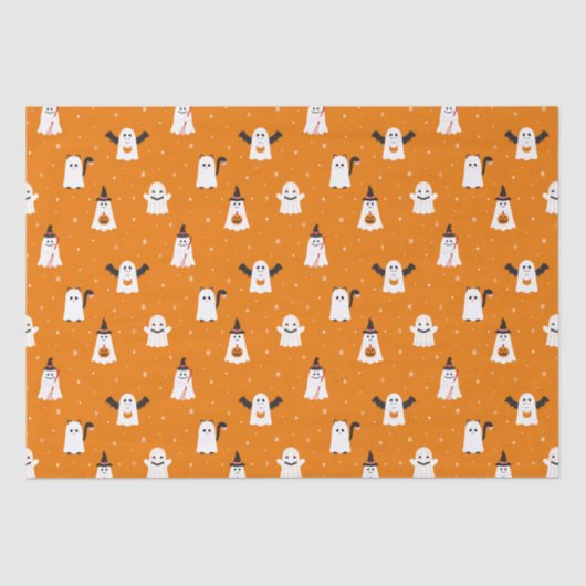 愛らしいハロウィーントリックまたは治療幽霊 薄葉紙 (正面)