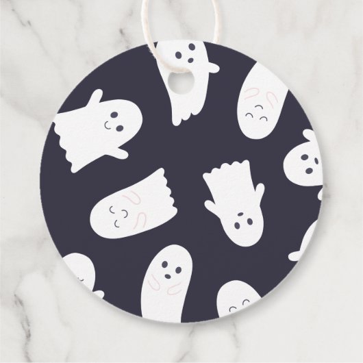 愛らしいハロウィーン幽霊 – こちらA Treat for You フェイバータグ (裏面)