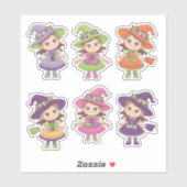 愛らしいハロウィーン魔女ステッカーシート シール (シート)