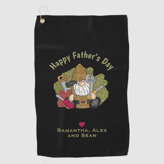 愛らしいハンディマン&カーペンターガーデン格言 ゴルフタオル (正面)