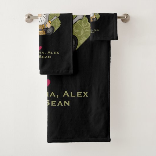 愛らしいハンディマン&カーペンターガーデン格言 バスタオルセット (インサイチュ)
