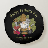 愛らしいハンディマン&カーペンターガーデン格言 ラウンドクッション (裏面)