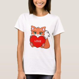 愛らしいハートの子ギツネ Tシャツ