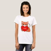 愛らしいハートの子ギツネ Tシャツ (正面フル)