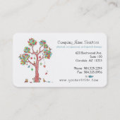 愛らしいハートツリーと鳥のアポイントメントリマインダー 名刺 (裏面)