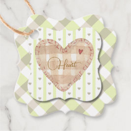 愛らしいハートパターモダンンのバレンタイングリーン フェイバータグ