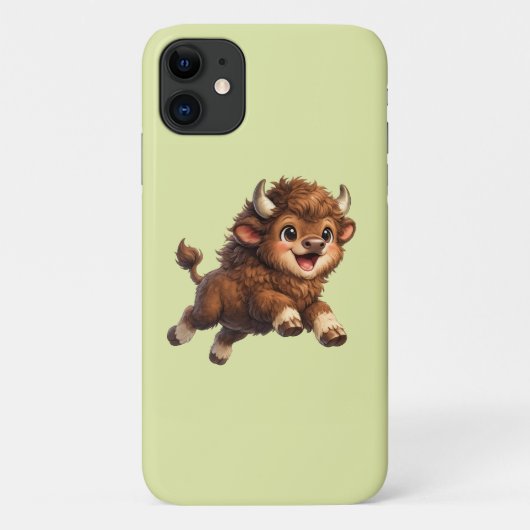 愛らしいバイソンが楽しそうに走って Case-Mate iPhoneケース (裏面)