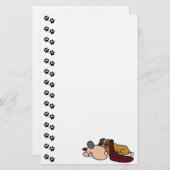 愛らしいバセットハウンドワン文房具 便箋 (正面/裏面)