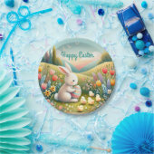 愛らしいバニーとチックスのイースター。ベビーバニー・イースター、 ペーパープレート (パーティー)