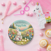 愛らしいバニーとチックスのイースター。ベビーバニー・イースター、 ペーパープレート (パーティー)