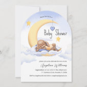 愛らしいバニーと赤ちゃんシャワーの招待。 招待状 (正面)
