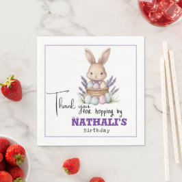 愛らしいバニーをテーマにした誕生日 スタンダードランチョンナプキン