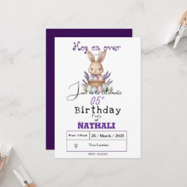 愛らしいバニーをテーマにした誕生日 招待状