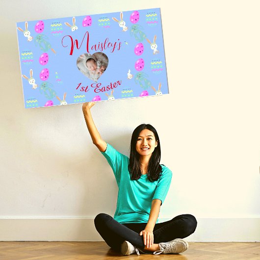 愛らしいバニーカスタムパステル1stイースター ポスター