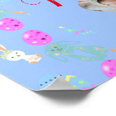 愛らしいバニーカスタムパステル1stイースター ポスター (角)