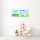 愛らしいバニーカラフルイースターエッグ狩りバナー 横断幕 (インサイチュ)